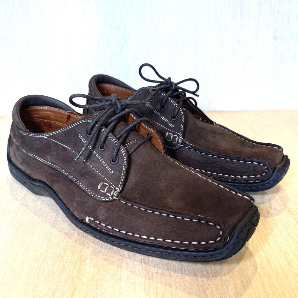 Donald J Pliner Mens 10 Brown Suede DRS 120 Moc Toe Oxford Sport Shoes Casual
